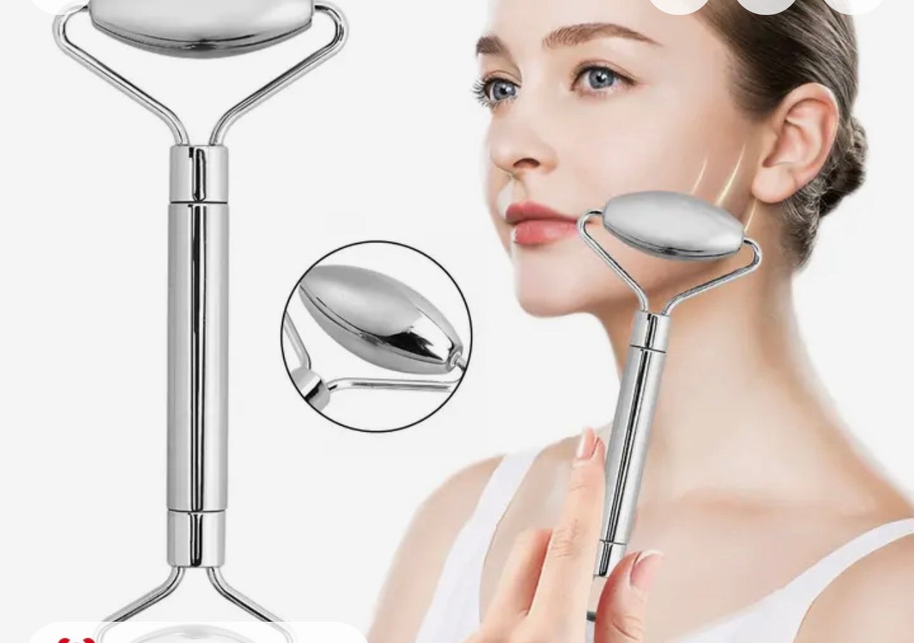 Stainless Steel Facial Gua-Sha set with Stainless Steel Roller for anti - aging and skin tightening
